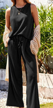 Load image into Gallery viewer, Waffle-Knit Round Neck Tank and Pants Set
