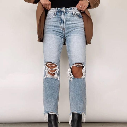 High Waist Straight Leg Jeans
