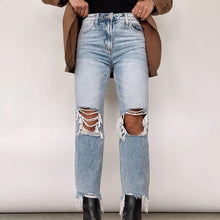 Load image into Gallery viewer, High Waist Straight Leg Jeans
