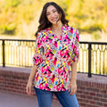 Multi Leopard Print Vneck- 30003