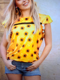 Sunflower Ruffle Top