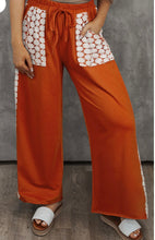 Load image into Gallery viewer, Plus Size Floral Patch Drawstring Wide Leg Pants
