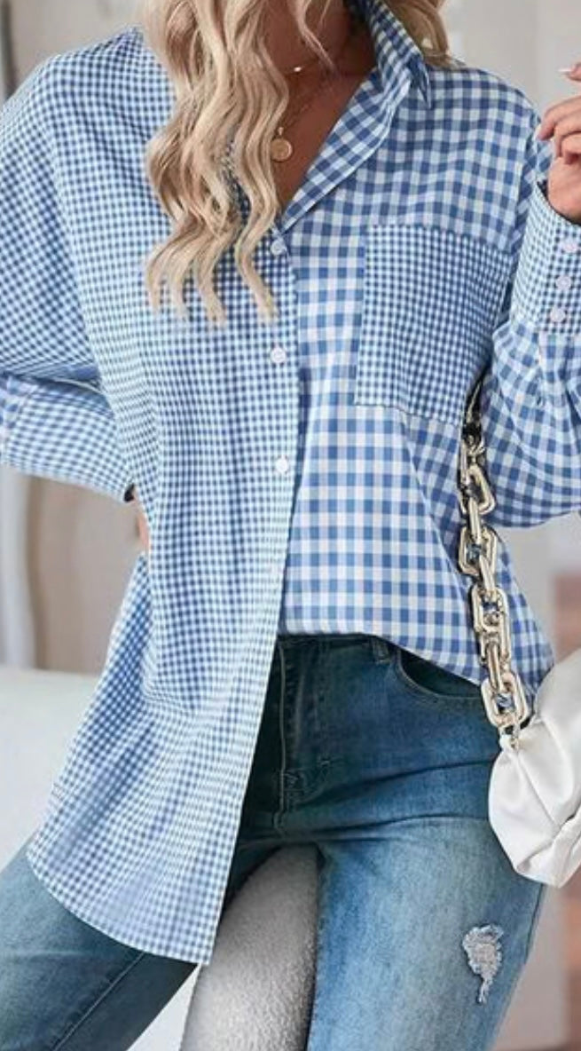 Plaid Button Up Long Sleeve Shirt