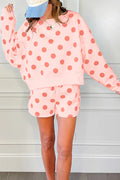 PLAYFUL PERSONALITY PINK PULLOVER AND SHORTS SET