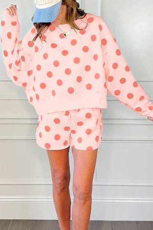 PLAYFUL PERSONALITY PINK PULLOVER AND SHORTS SET