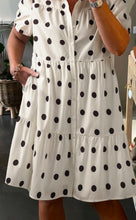 Load image into Gallery viewer, Dot Collar Buttoned Tiered Babydoll Dress
