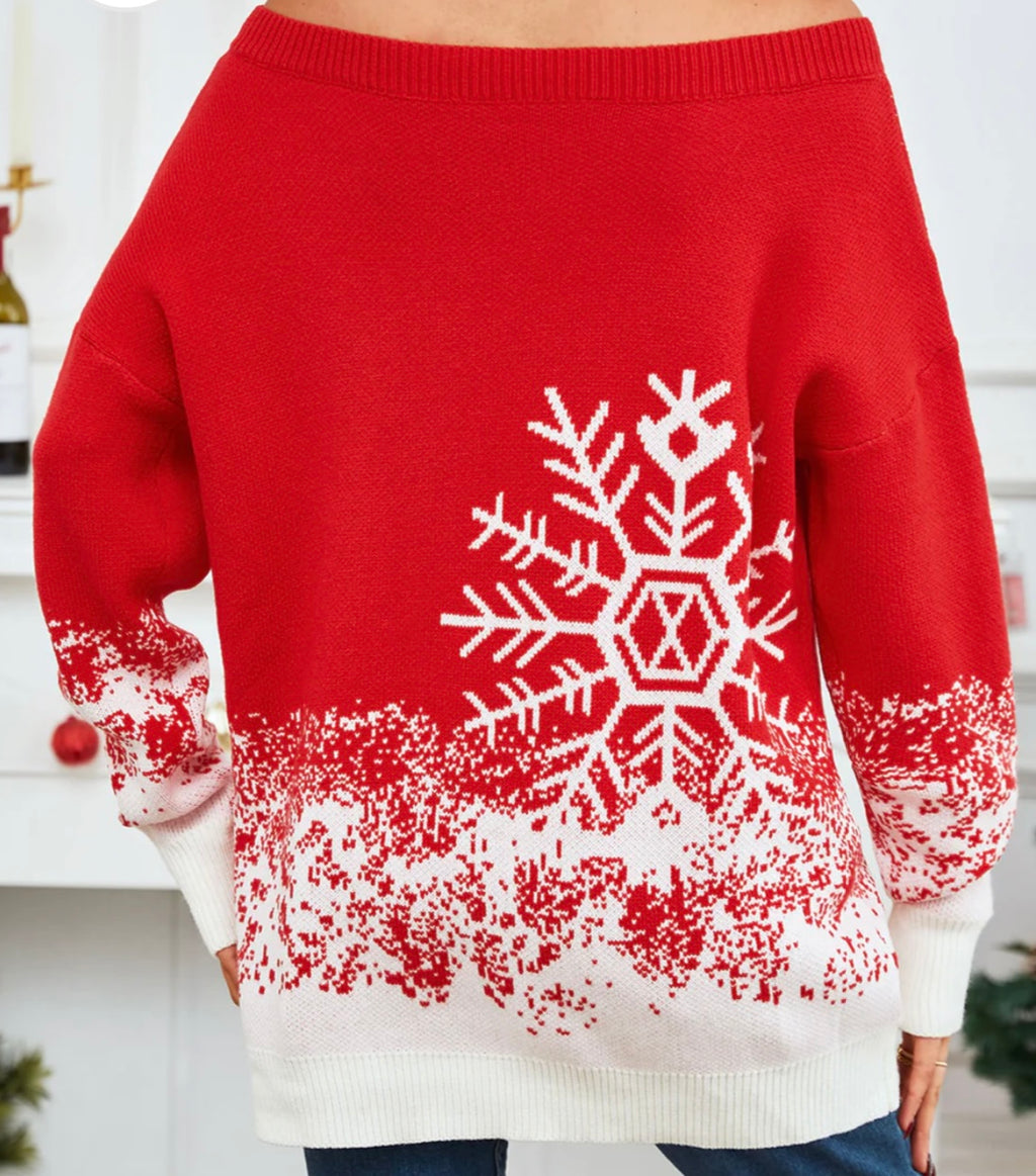 Off-Shoulder Long Sleeve Sweater
