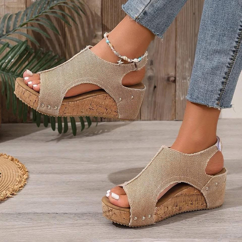 Peep Toe Wedge Sandals