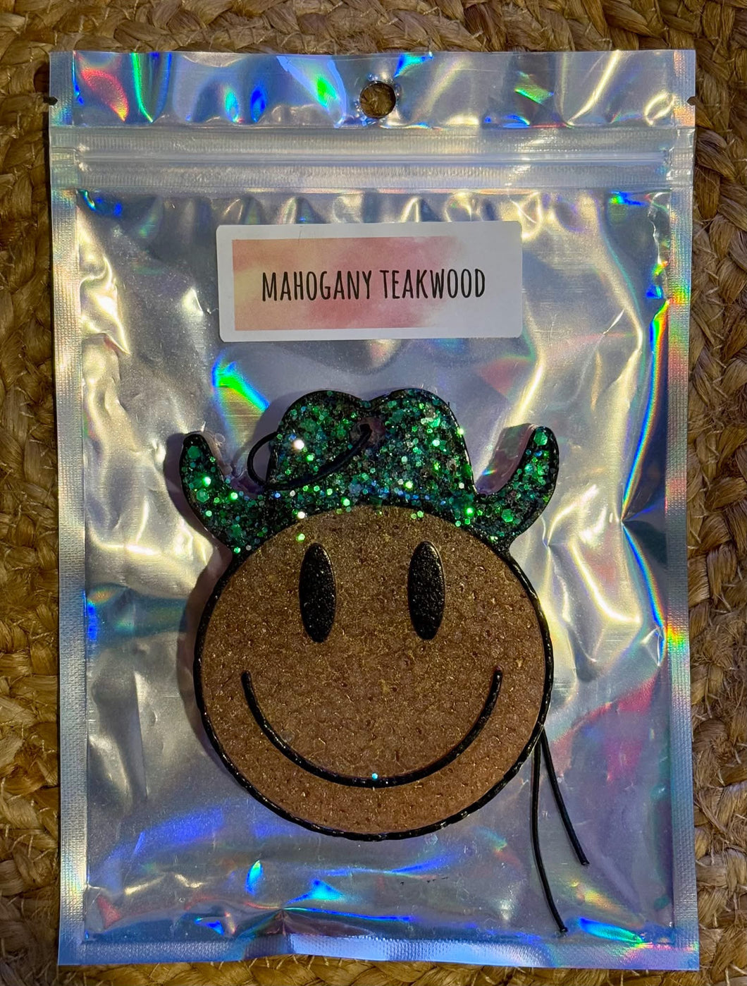 Glitter Cowboy Smiley Car Freshie