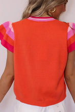 Load image into Gallery viewer, SUMMER VIBES ORANGE FLUTTER SLEEVE TOP
