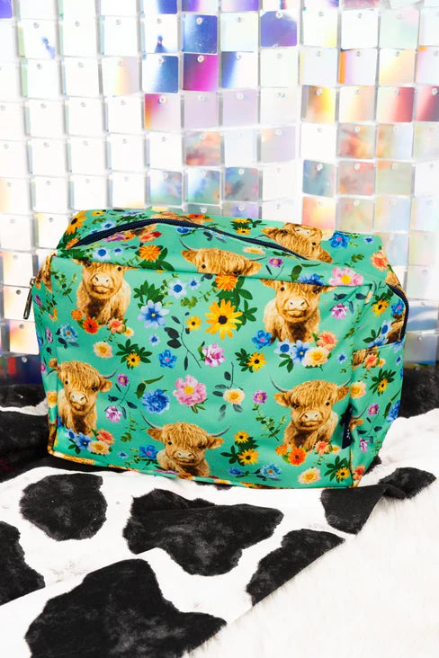 Highland Cow Cosmetic Case