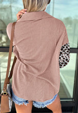 Load image into Gallery viewer, Leopard Patched Twisted Ribbed Western Shacket
