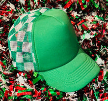 Load image into Gallery viewer, **SALE** RTS Green Checkered Trucker Hat
