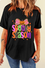 Load image into Gallery viewer, SPOOKY SEASON Halloween Pumpkin Bow Print T Shirt
