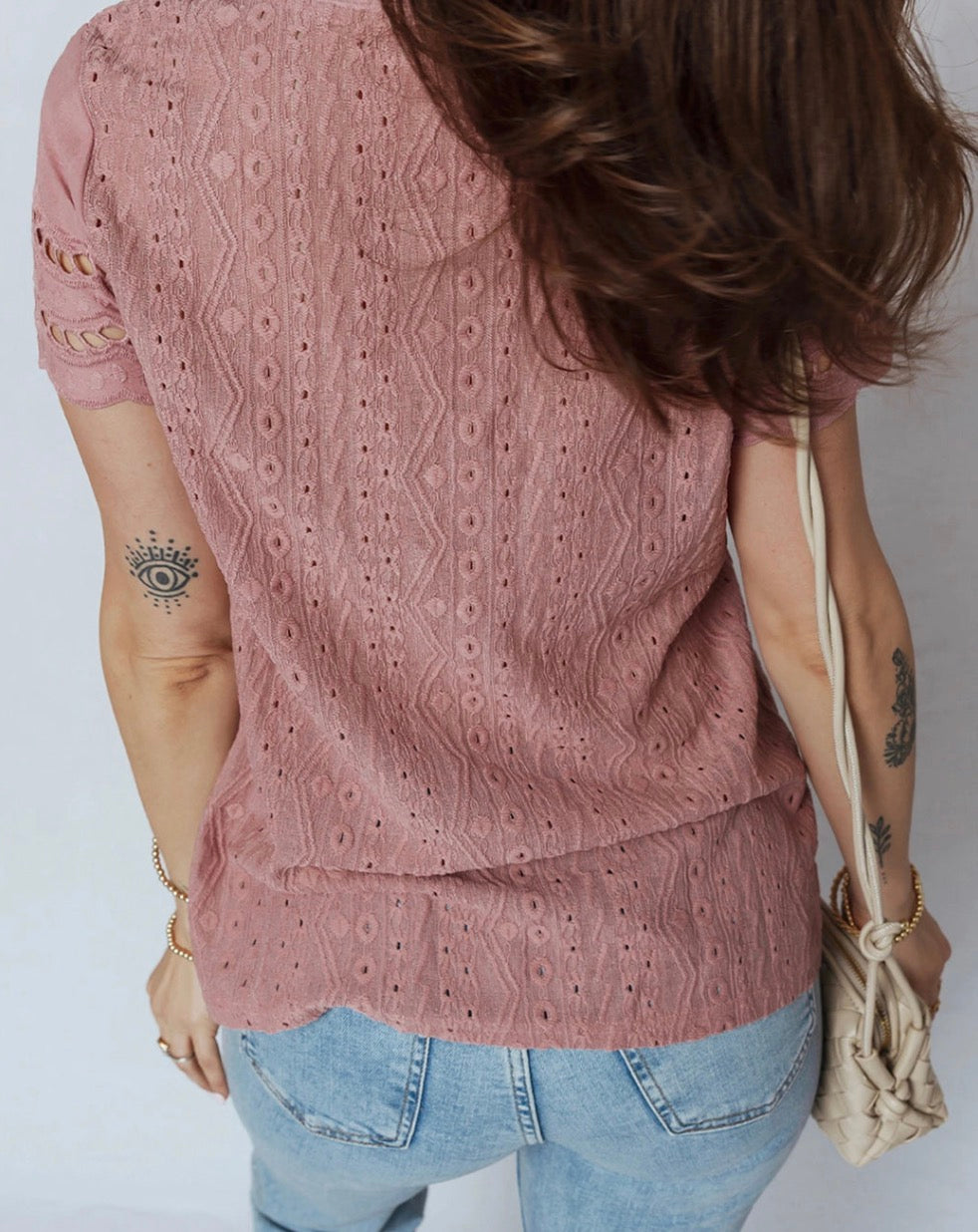 Half Buttons Short Sleeve Blouse