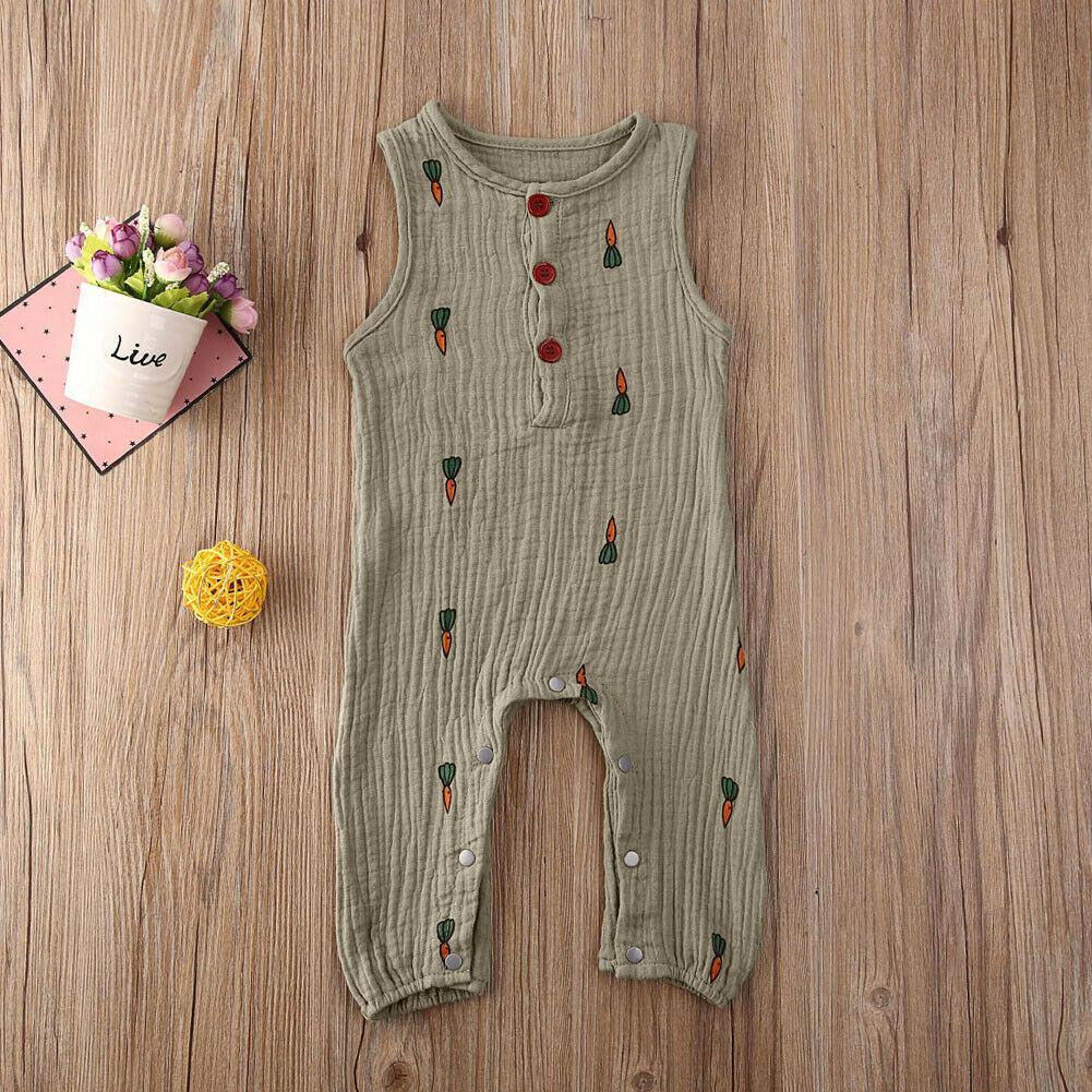 Baby Romper Sleeveless Newborn Baby Girl Boy Clothes Cactus Print Romper Jumpsuit Soft Baby Outfit One Piece Jumpsuit Pajamas Stevvex