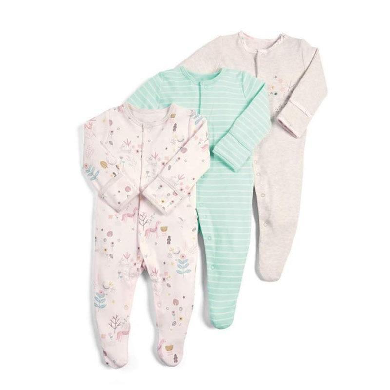 3pcs Set Baby Romper Newborn Sleep suit Flower Baby Rompers Infant Baby Clothes Long Sleeve Newborn Jumpsuits Pajamas for Kids Stevvex