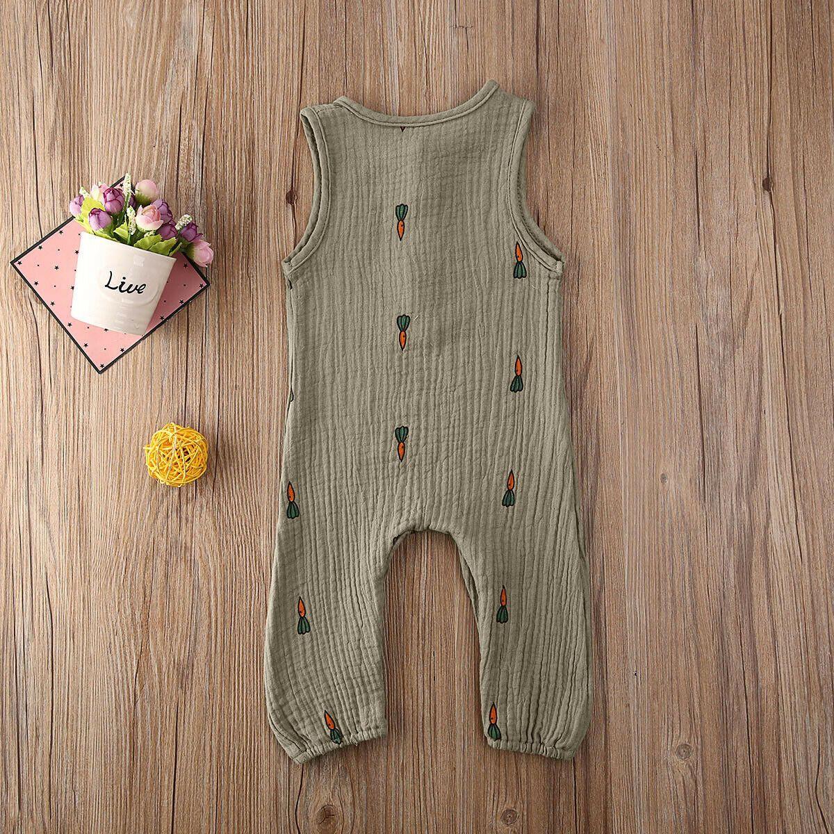 Baby Romper Sleeveless Newborn Baby Girl Boy Clothes Cactus Print Romper Jumpsuit Soft Baby Outfit One Piece Jumpsuit Pajamas Stevvex
