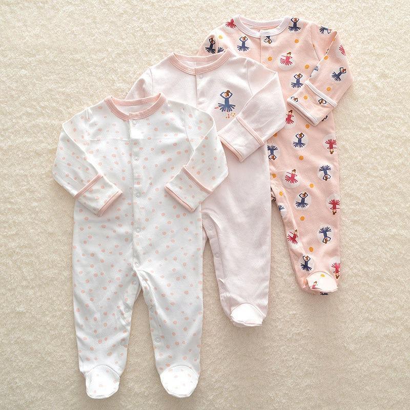 3pcs Set Baby Romper Newborn Sleep suit Flower Baby Rompers Infant Baby Clothes Long Sleeve Newborn Jumpsuits Pajamas for Kids Stevvex