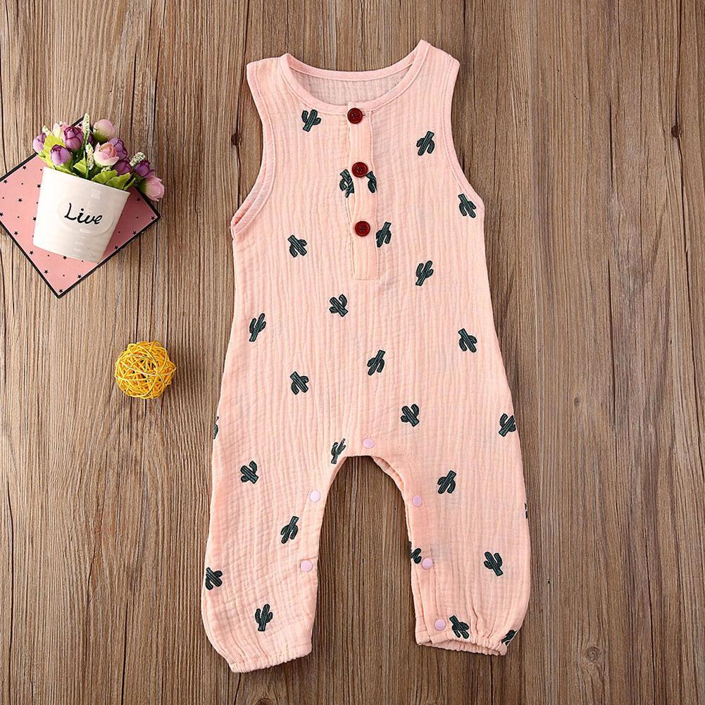 Baby Romper Sleeveless Newborn Baby Girl Boy Clothes Cactus Print Romper Jumpsuit Soft Baby Outfit One Piece Jumpsuit Pajamas Stevvex