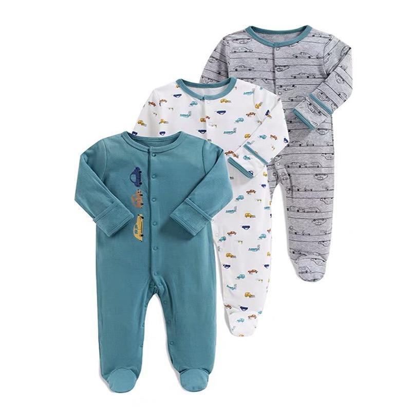 3pcs Set Baby Romper Newborn Sleep suit Flower Baby Rompers Infant Baby Clothes Long Sleeve Newborn Jumpsuits Pajamas for Kids Stevvex