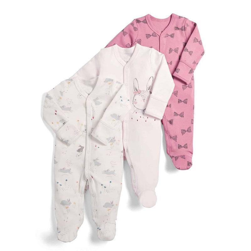 3pcs Set Baby Romper Newborn Sleep suit Flower Baby Rompers Infant Baby Clothes Long Sleeve Newborn Jumpsuits Pajamas for Kids Stevvex