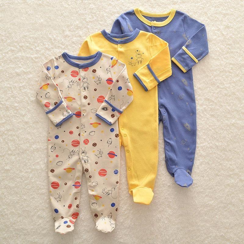 3pcs Set Baby Romper Newborn Sleep suit Flower Baby Rompers Infant Baby Clothes Long Sleeve Newborn Jumpsuits Pajamas for Kids Stevvex
