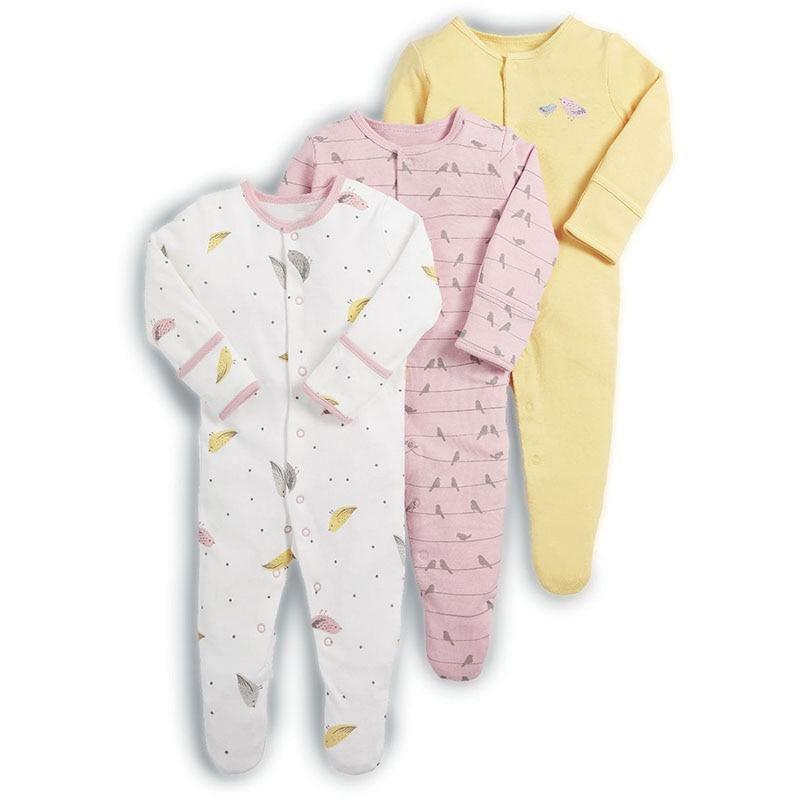 3pcs Set Baby Romper Newborn Sleep suit Flower Baby Rompers Infant Baby Clothes Long Sleeve Newborn Jumpsuits Pajamas for Kids Stevvex