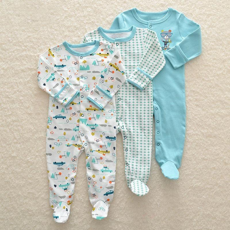 3pcs Set Baby Romper Newborn Sleep suit Flower Baby Rompers Infant Baby Clothes Long Sleeve Newborn Jumpsuits Pajamas for Kids Stevvex