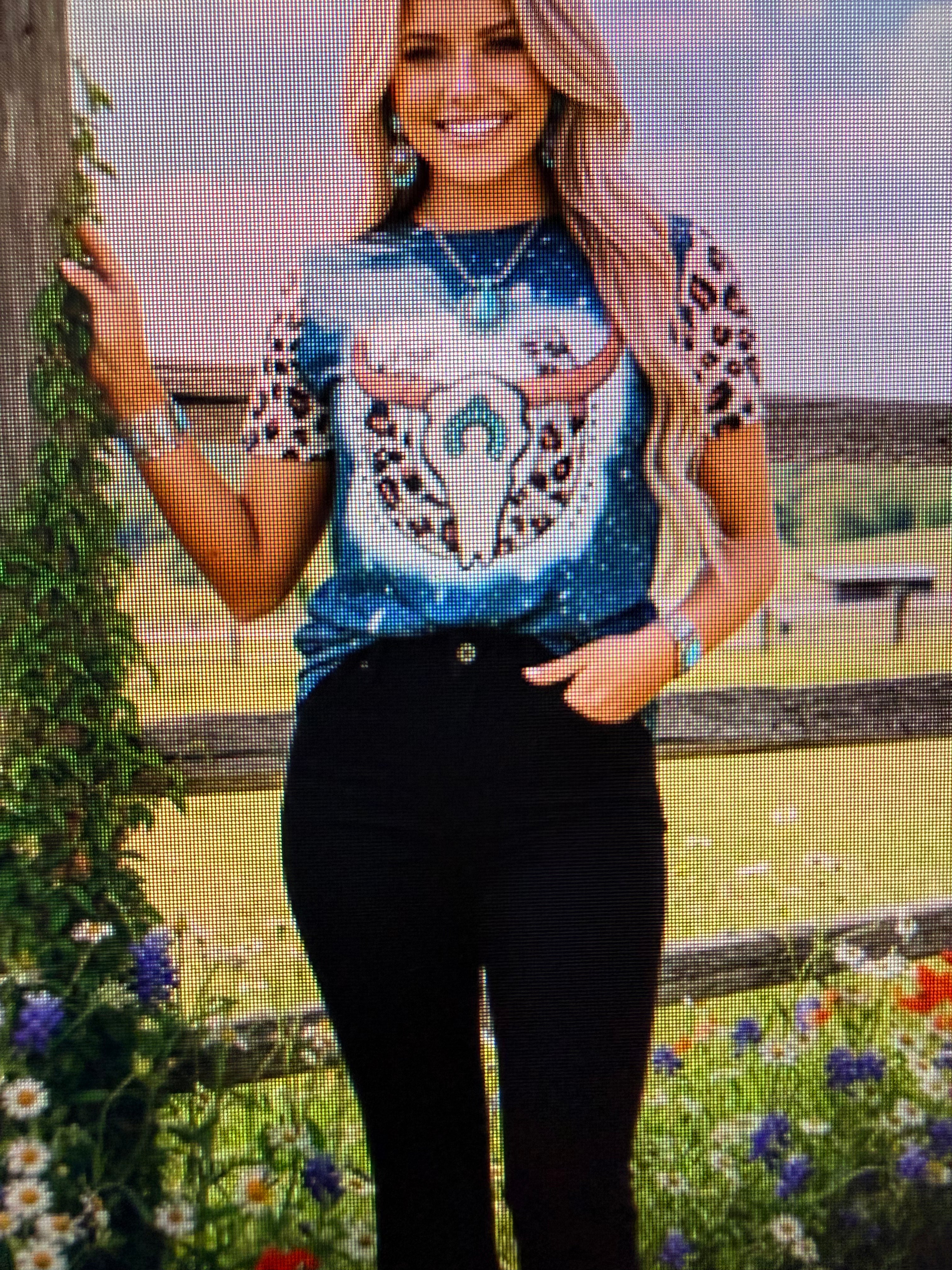 Bull Skull Leopard Print Top
