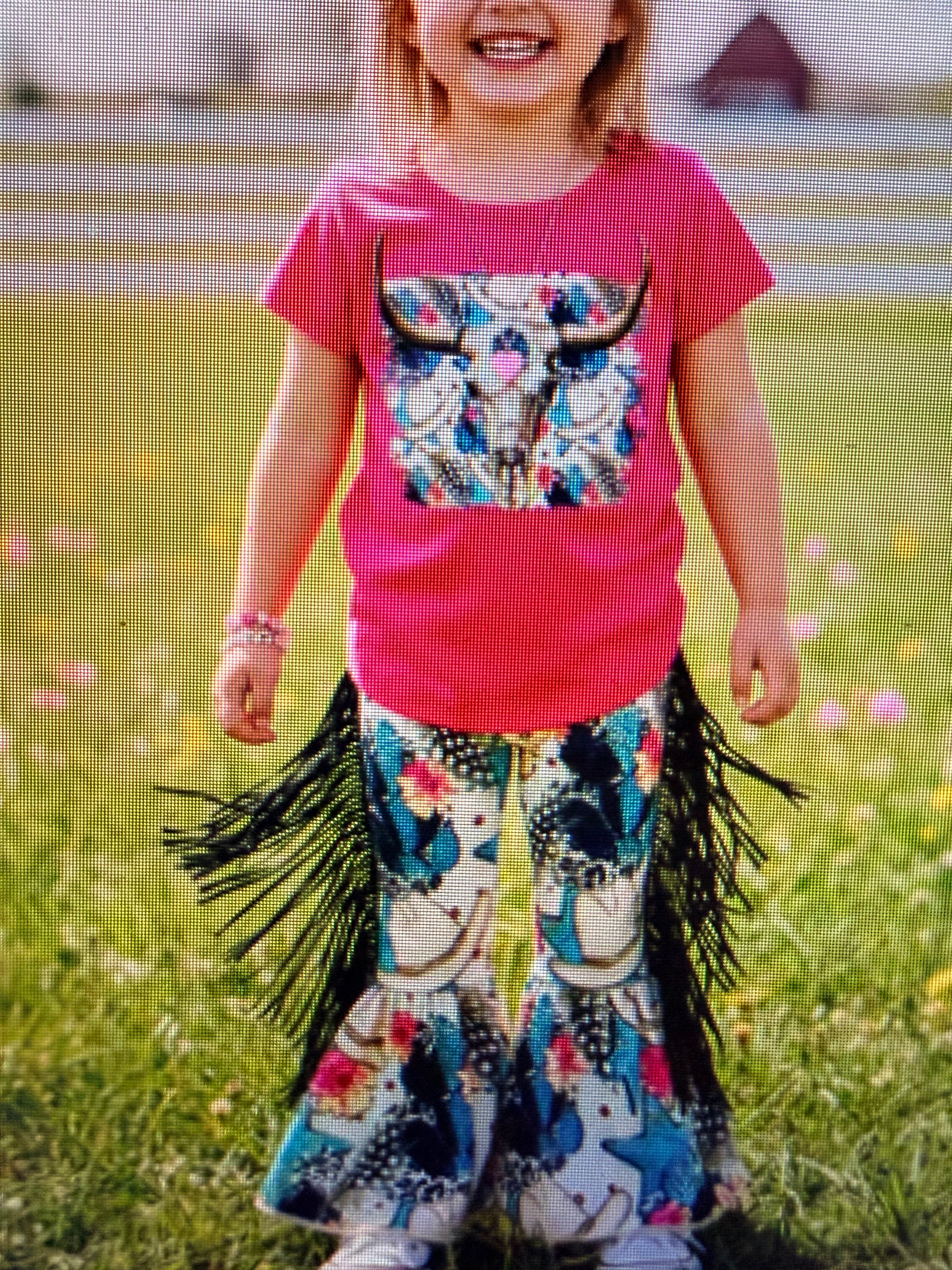 Bull skull tessels  bell bottom girls set