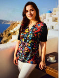 Black Floral Printed Top