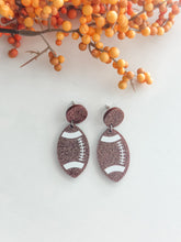 Load image into Gallery viewer, &quot;Glitter Football&quot; Dangle Earrings
