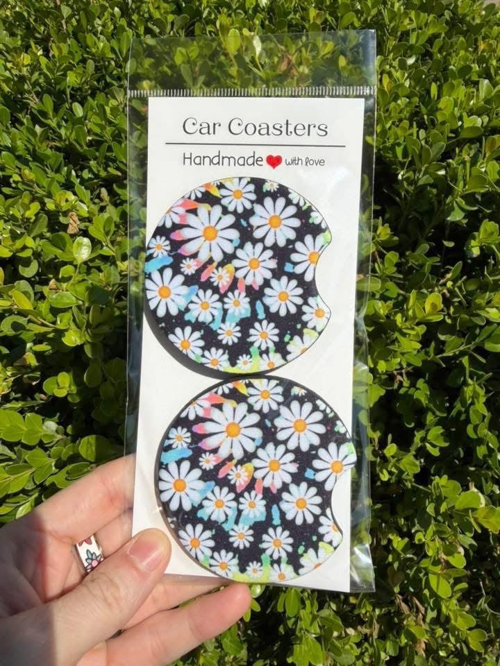 Black Floral Coasters