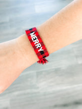 Load image into Gallery viewer, &quot;Merry&quot; Red Buffalo Plaid Woven Bracelet
