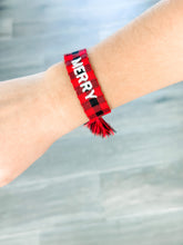 Load image into Gallery viewer, &quot;Merry&quot; Red Buffalo Plaid Woven Bracelet
