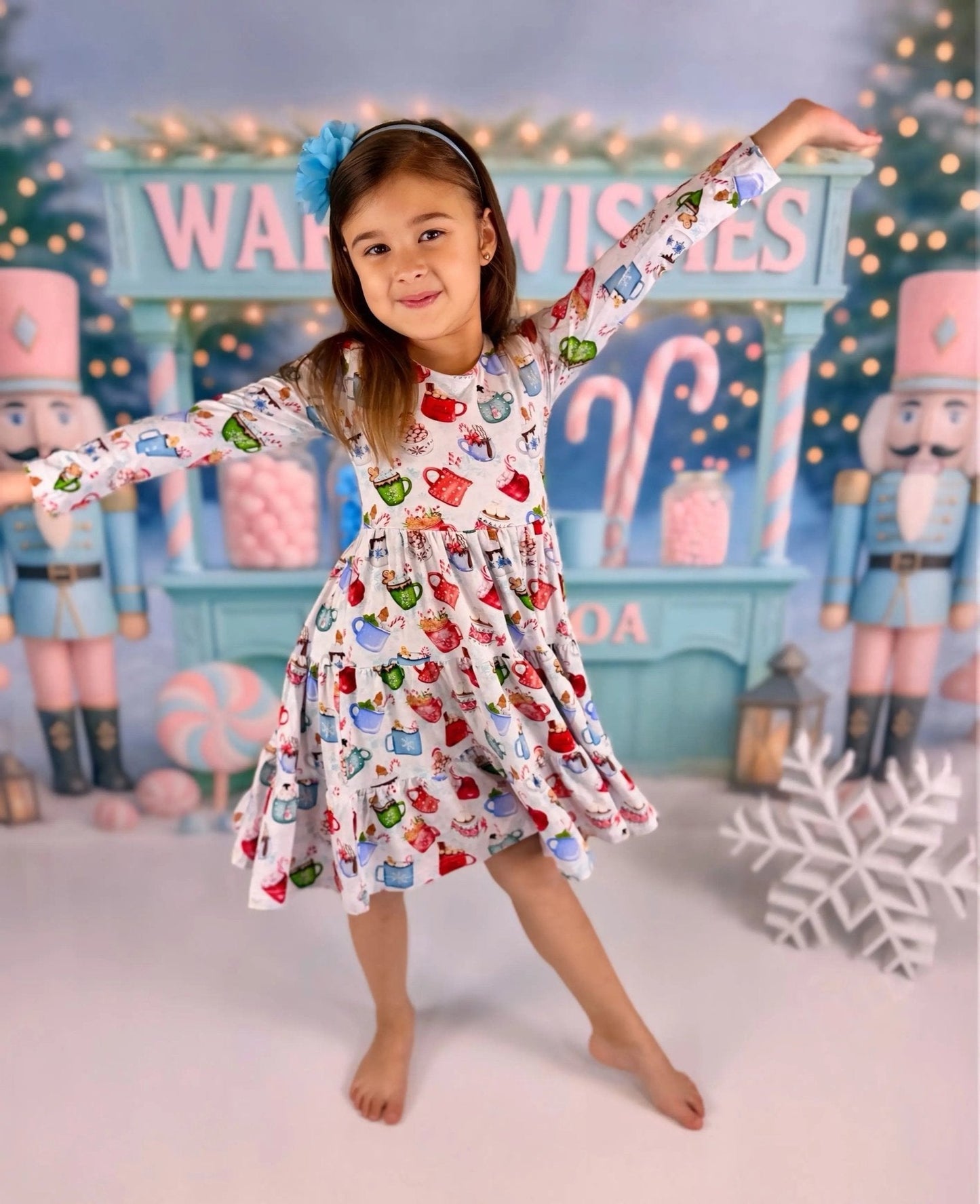 Long Sleeve Twirl Dress & Short Set