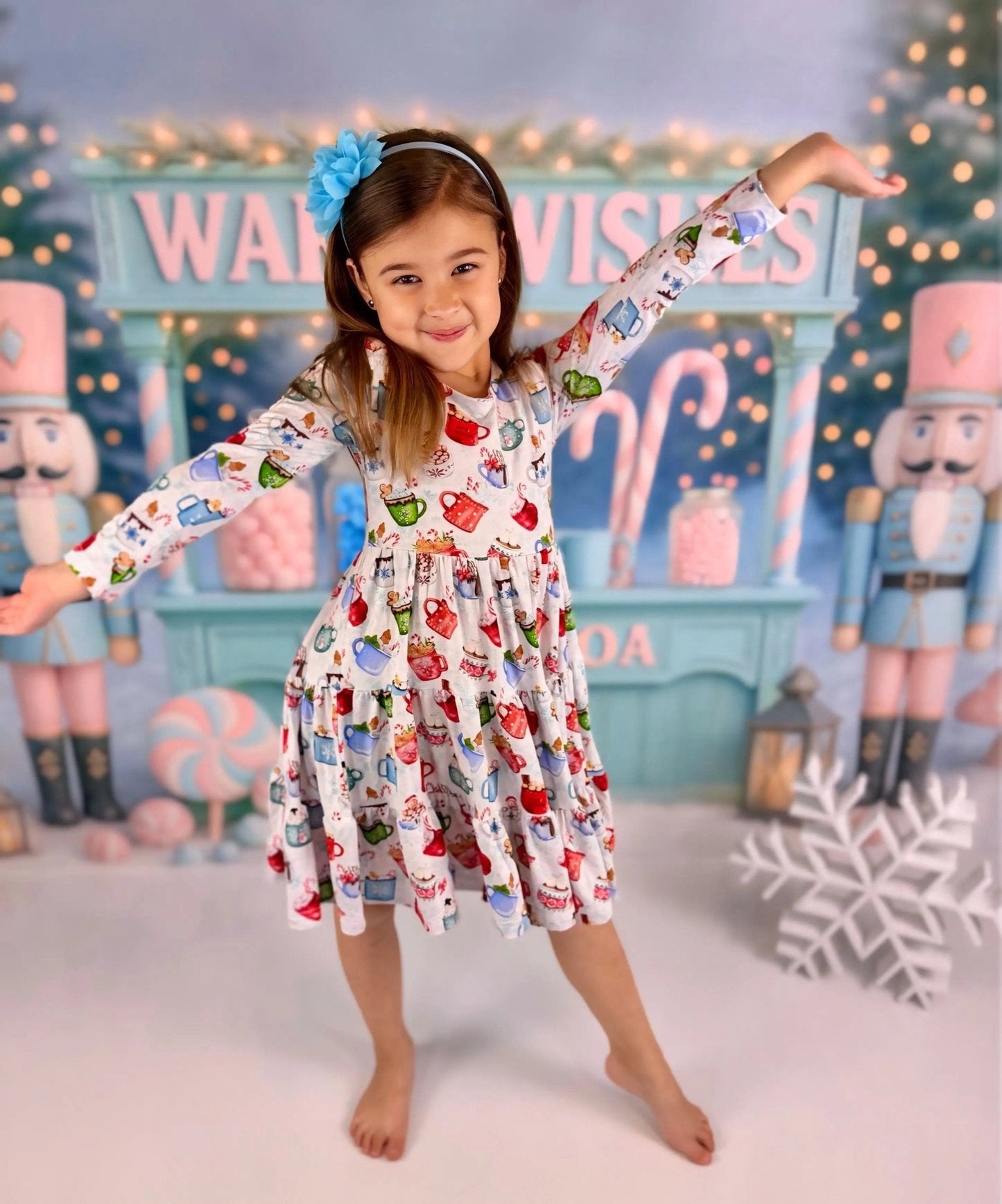 Long Sleeve Twirl Dress & Short Set
