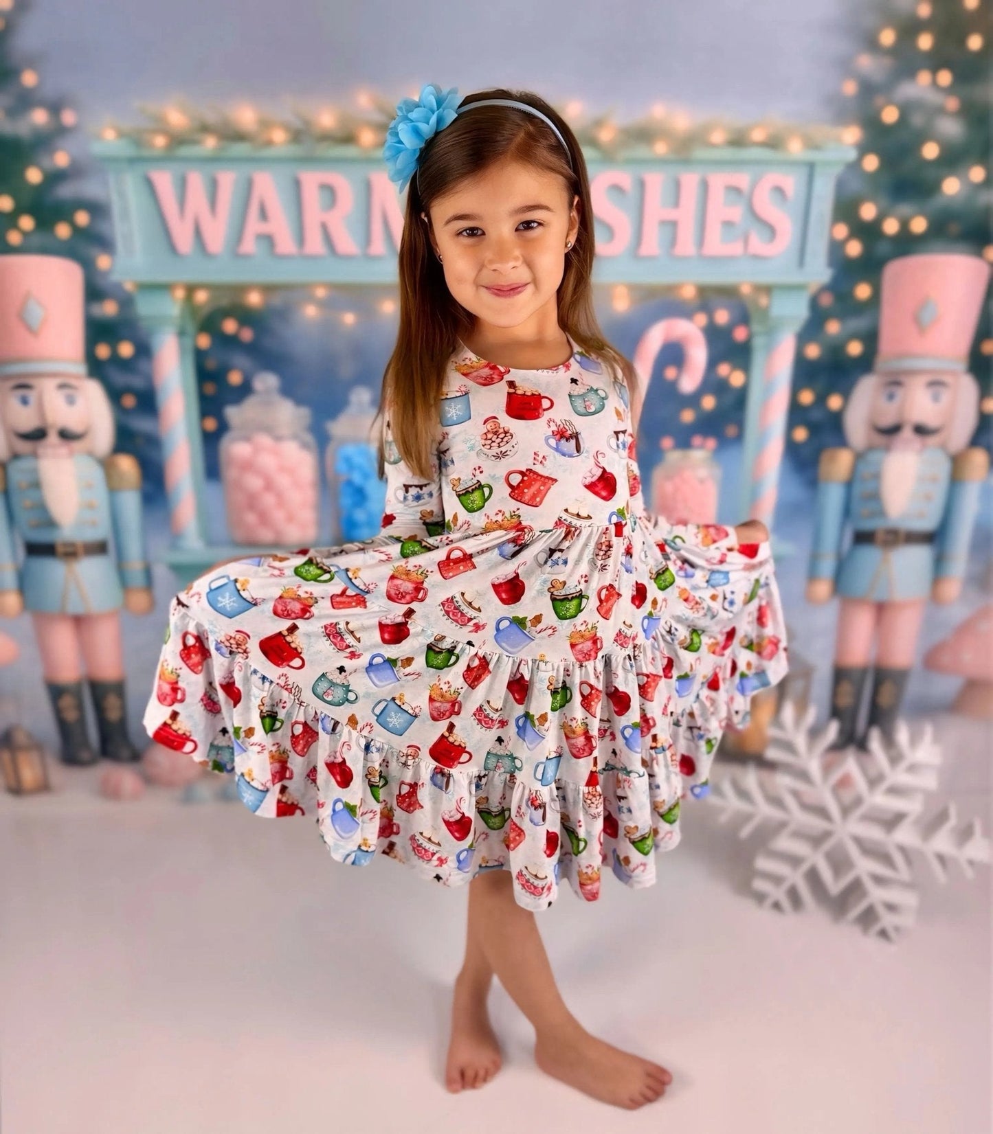 Long Sleeve Twirl Dress & Short Set