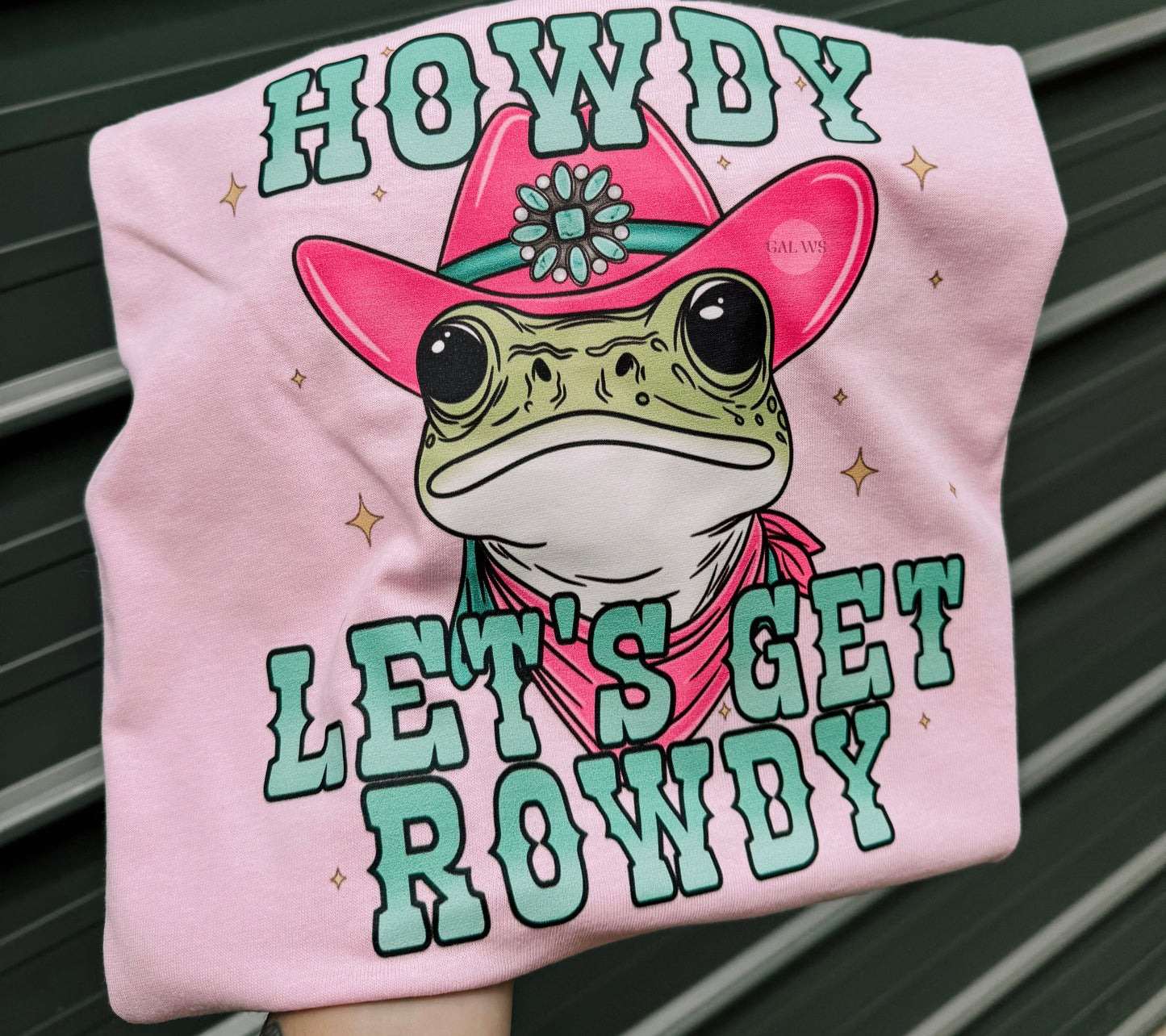 Howdy lets get rowdy frog tee or sweatshirt Gunpowder and Lace Boutique Nac