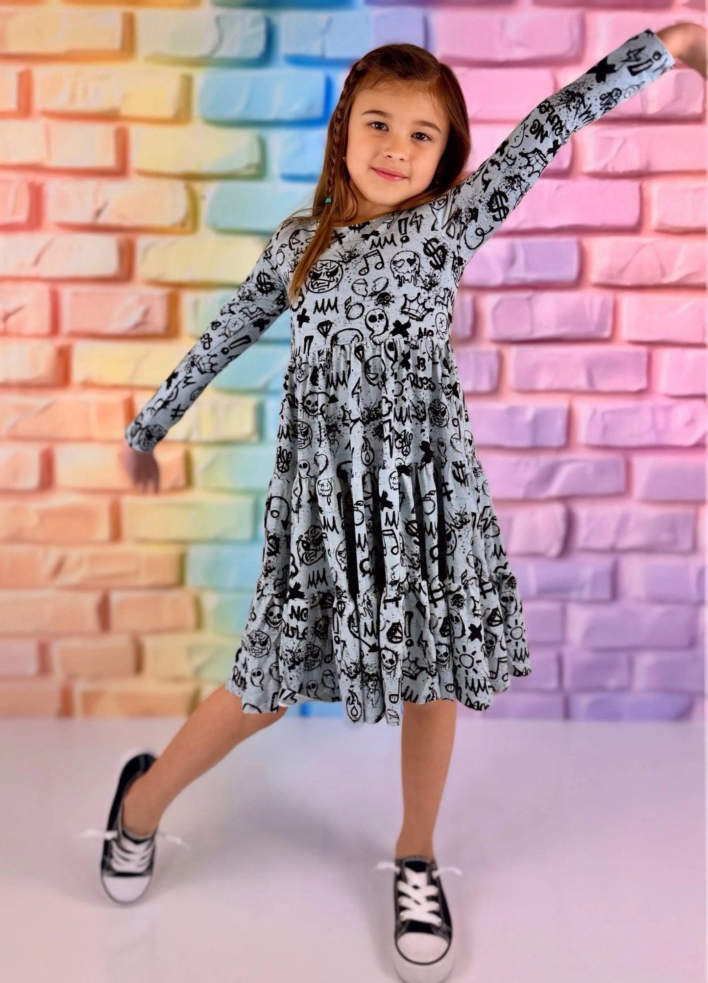 Long Sleeve Twirl Dress & Short Set