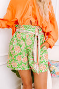 Green and Orange Floral Shorts May.