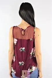 Ruffle and Lace Detail Sleeveless Tank Creative Chaos Boutique