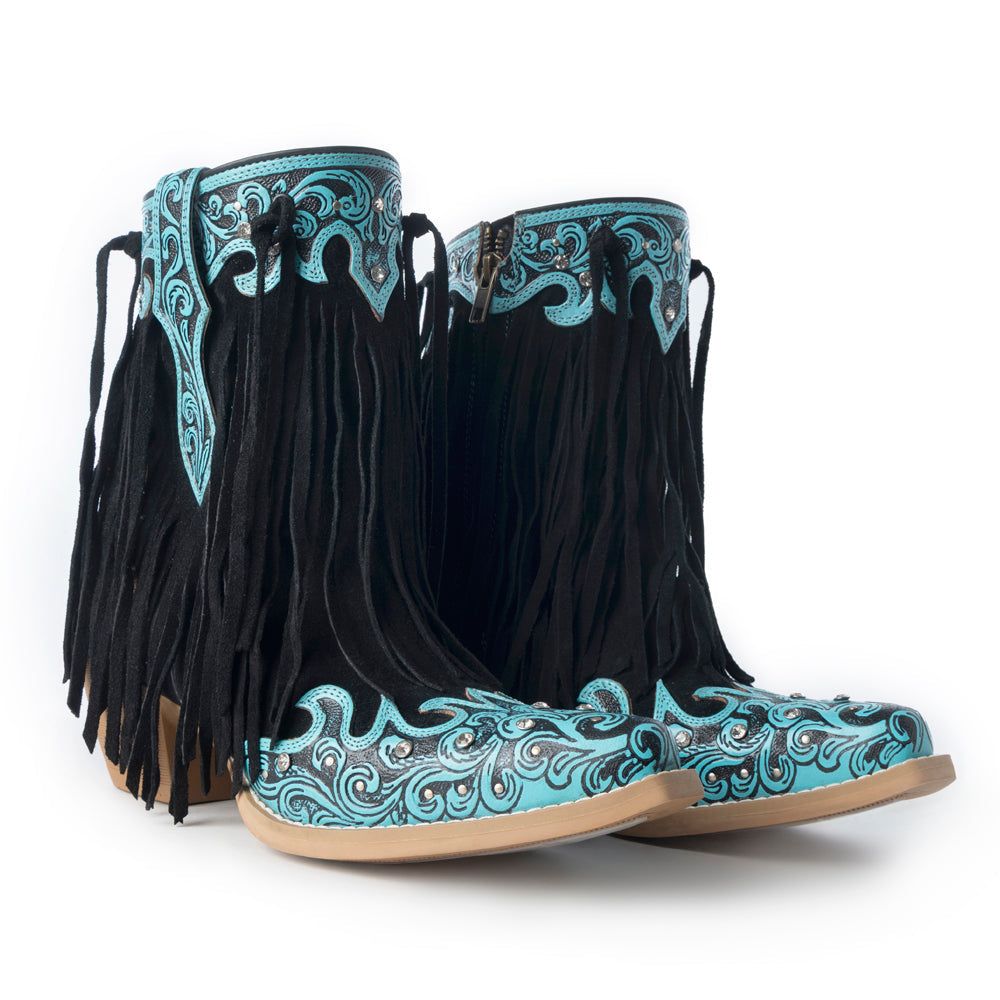 Myra Nashville Nights Boots for Women in Twilight, Handtooled Genuine Leather with Swarovski Stones Myra USA