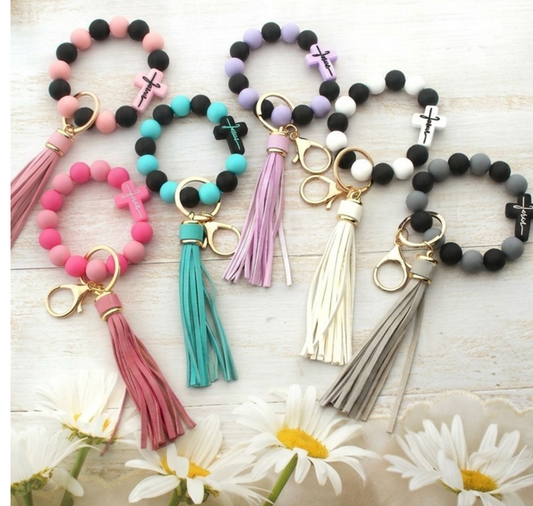 RELIGIOUS SILICONE BASED WRISTLET KEYCHAIN