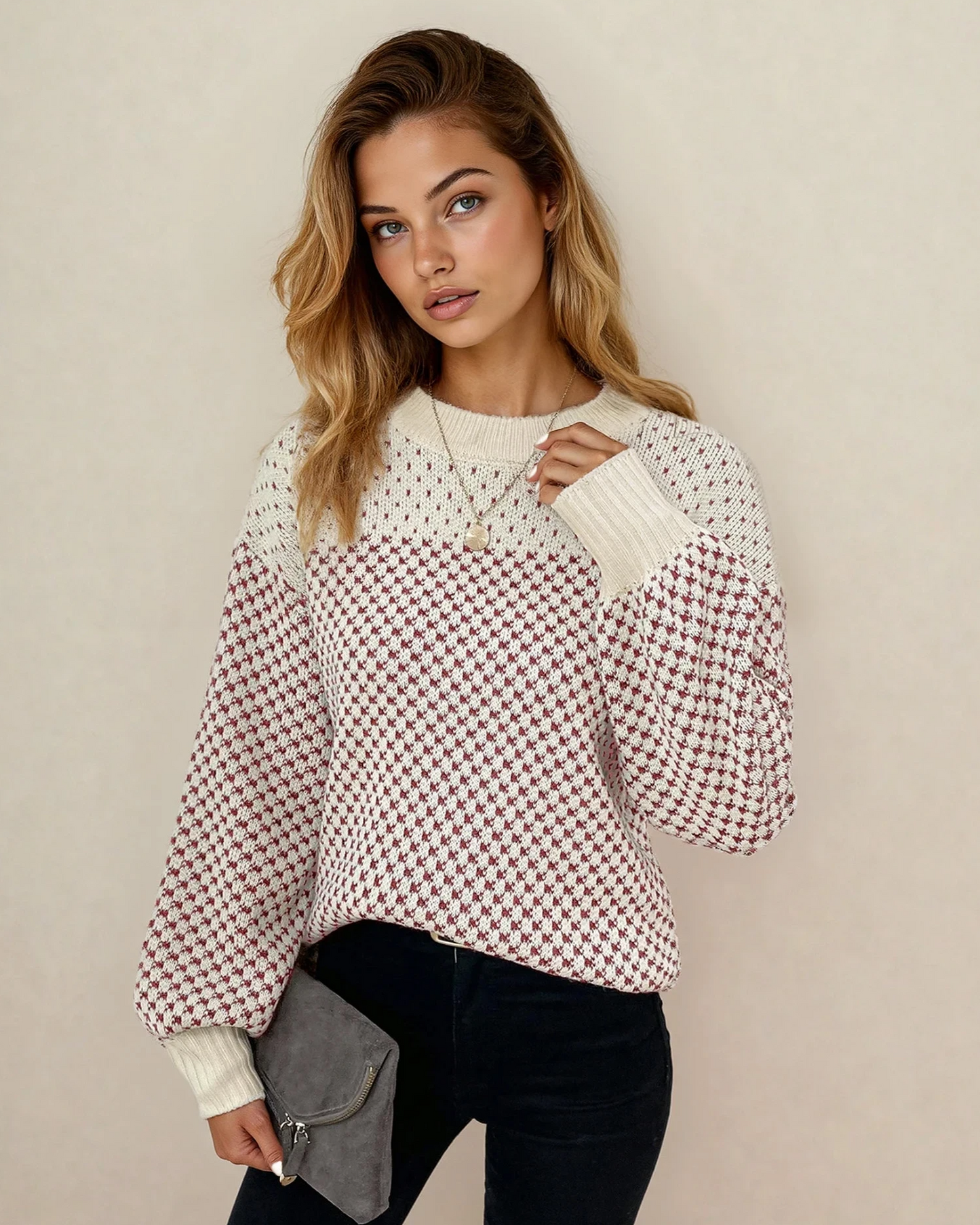Judith Sleeve Knit Sweater - Red Indie & Co.