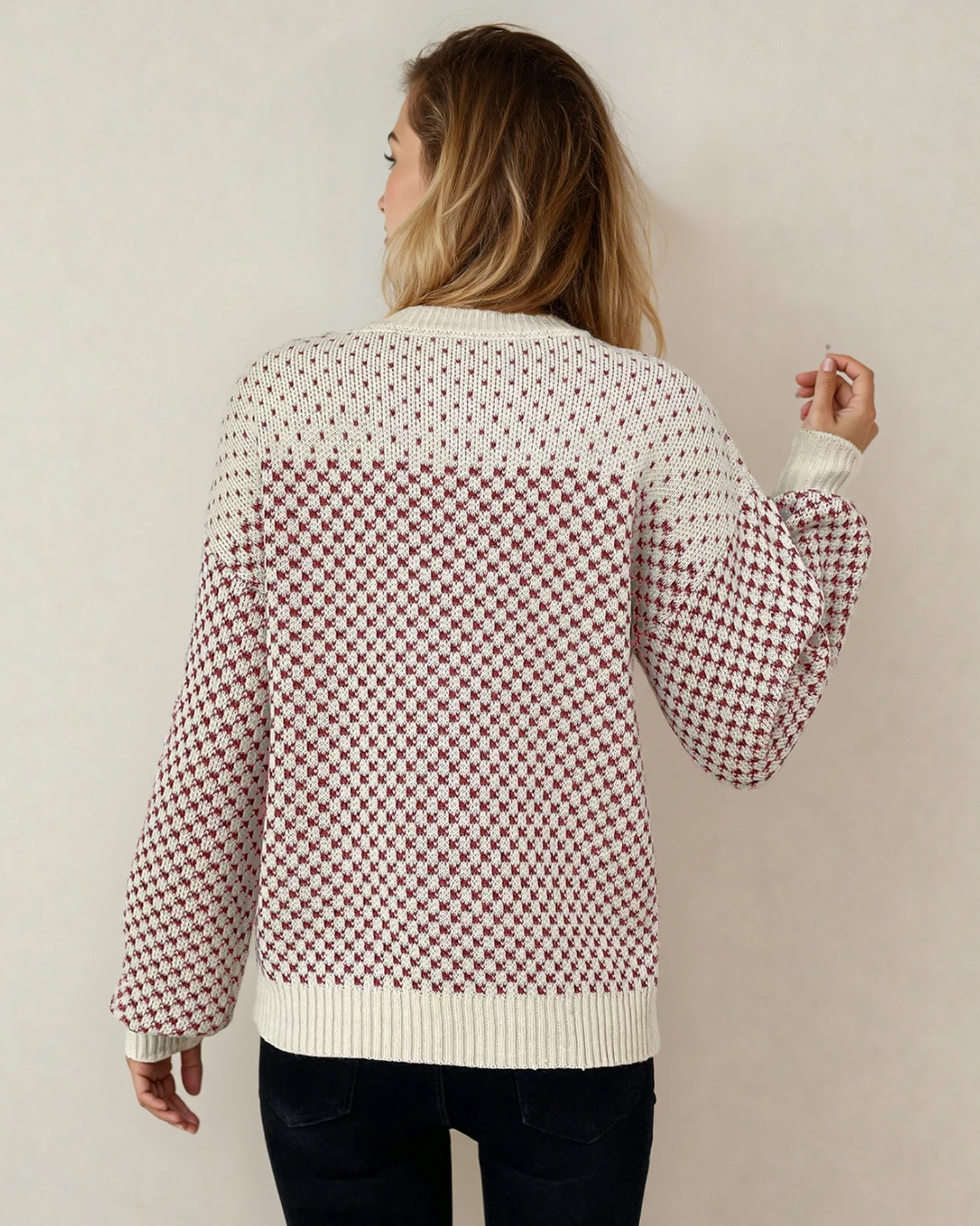 Judith Sleeve Knit Sweater - Red Indie & Co.