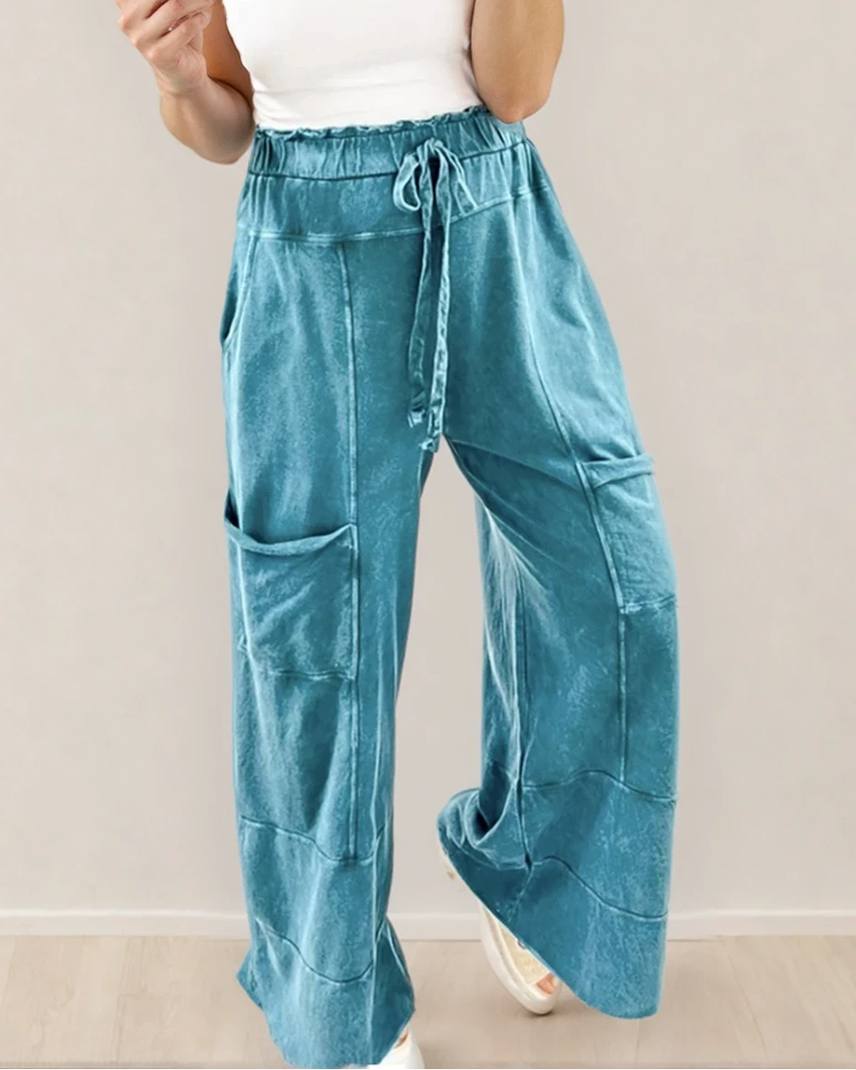 Teagan Raw Hem Pants - Lapis Indie & Co.