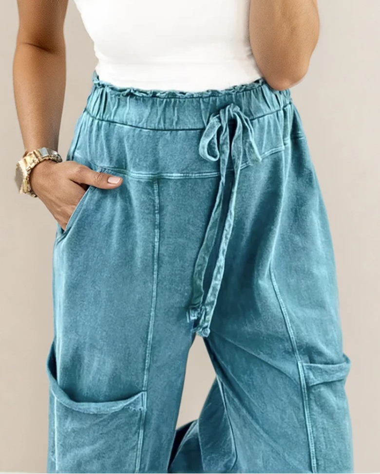 Teagan Raw Hem Pants - Lapis Indie & Co.