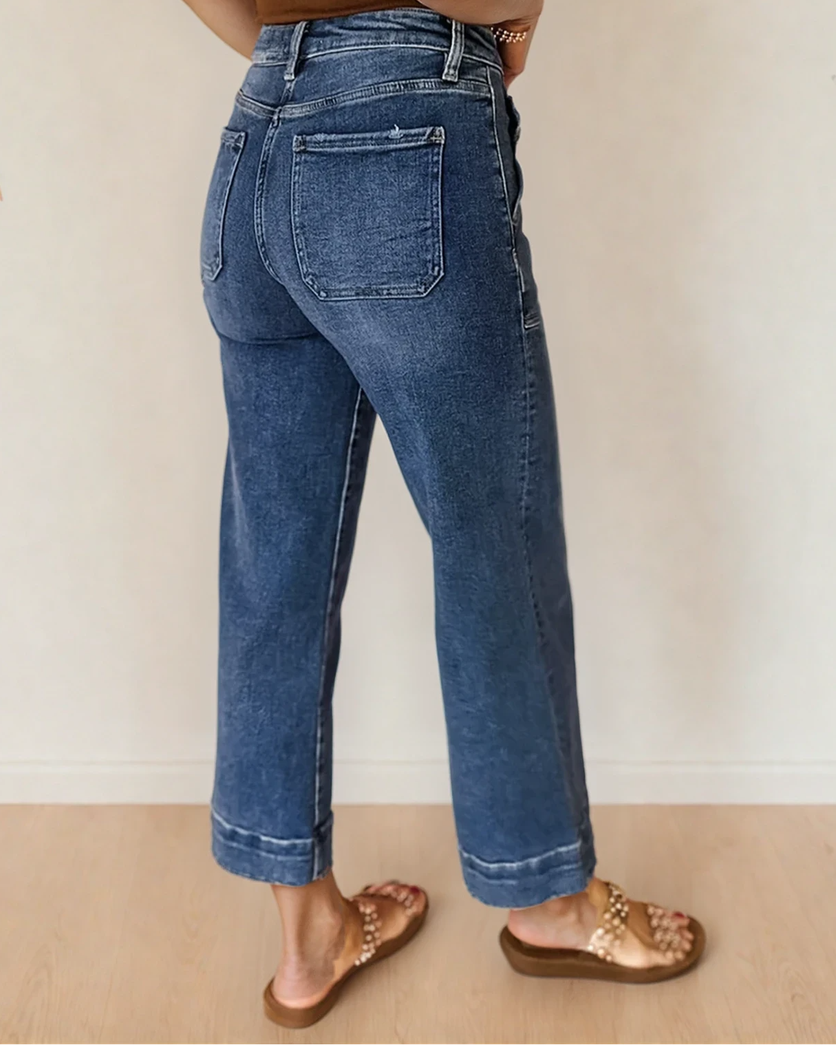 Willow Cropped High Rise Wide Leg Jeans - Dark Wash Indie & Co.